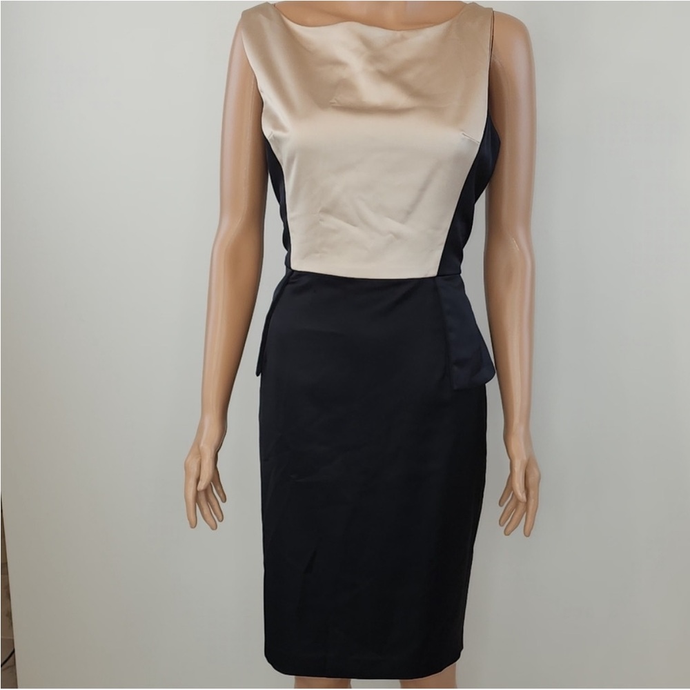 Maggy London Black and Cream Midi Dress - Picture 4 of 8